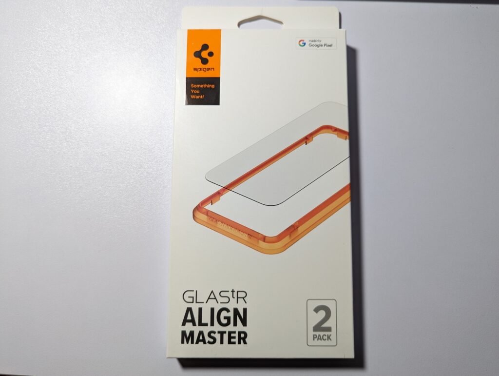 Spigen AlignMaster ガラスフィルム Google Pixel 7用のパッケージ