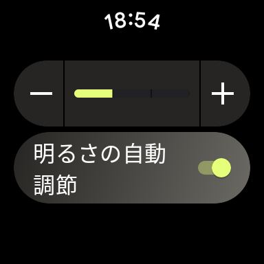 Pixel Watchの明るさ設定画面